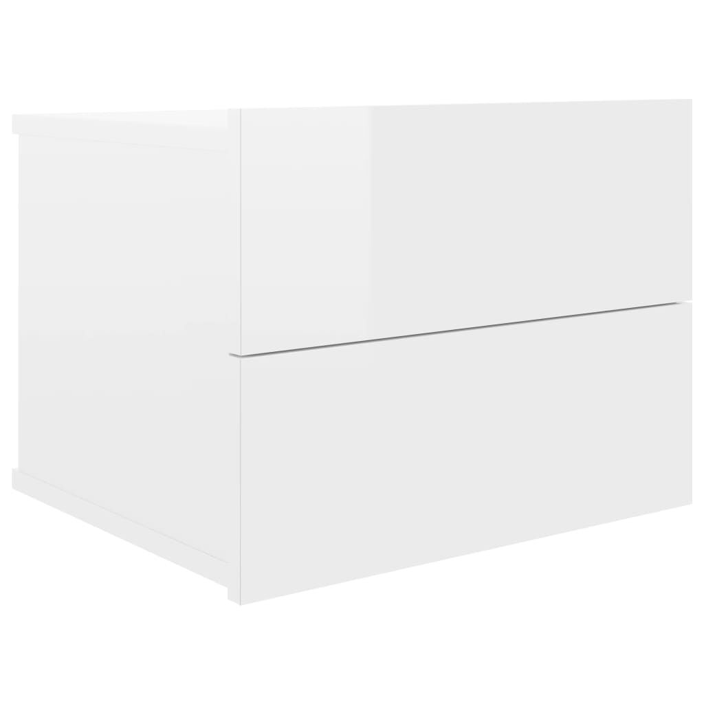 vidaXL Bedside Cabinets 2 pcs High Gloss White 40x30x30 cm Engineered Wood
