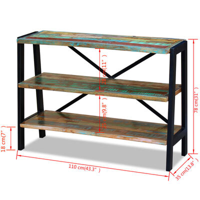 vidaXL Sideboard 3 Shelves Solid Reclaimed Wood
