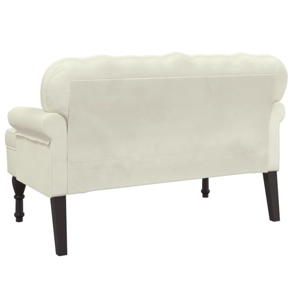 vidaXL Bench with Backrest Cream 119.5x64.5x75 cm Velvet