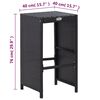 vidaXL 7 Piece Garden Bar Set with Cushions Poly Rattan Black