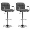 vidaXL Bar Stools 2 pcs Light Grey Fabric