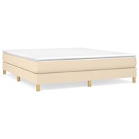 vidaXL Bed Frame without Mattress Cream 180x200 cm Super King Fabric, cream vidaXL Bed Frame without Mattress Cream 180x200 cm Super King Fabric