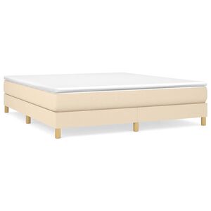 vidaXL Bed Frame without Mattress Cream 180x200 cm Super King Fabric