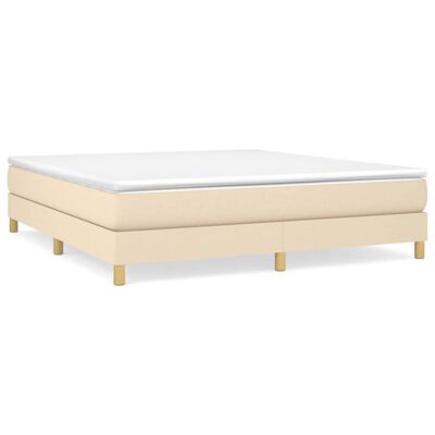 vidaXL Bed Frame without Mattress Cream 180x200 cm Super King Fabric, cream vidaXL Bed Frame without Mattress Cream 180x200 cm Super King Fabric