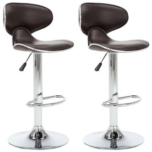 vidaXL Bar Stools 2 pcs Brown Faux Leather