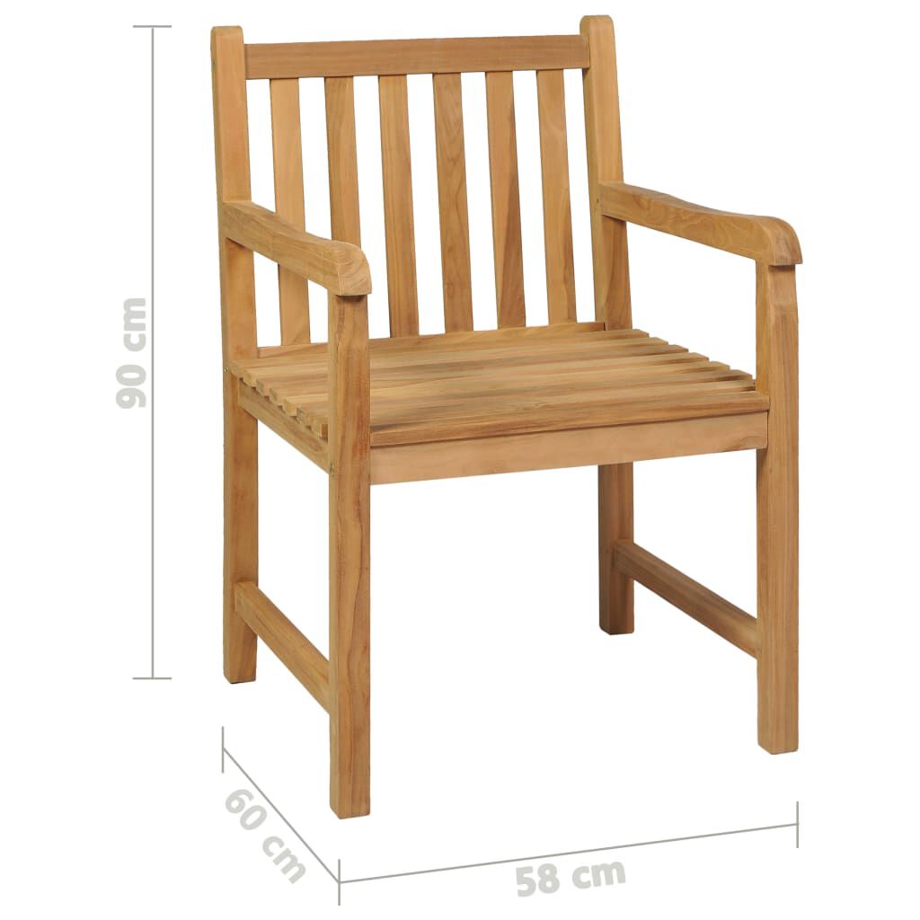 vidaXL 9 Piece Garden Dining Set Solid Teak Wood