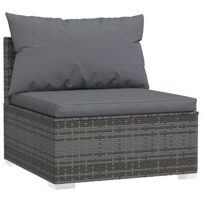 vidaXL 6 Piece Garden Lounge Set with Cushions Poly Rattan Grey, grey and anthracite vidaXL 6 Piece Garden Lounge Set with Cushions Poly Rattan Grey