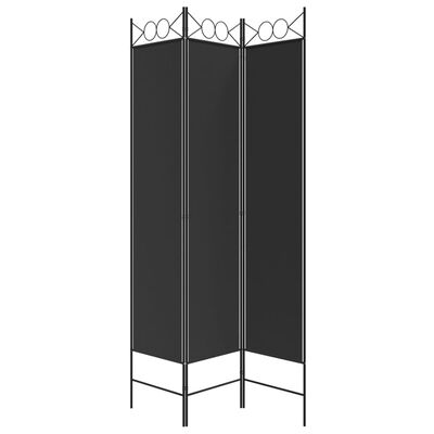 vidaXL 3-Panel Room Divider Black 120x200 cm Fabric, black vidaXL 3-Panel Room Divider Black 120x200 cm Fabric