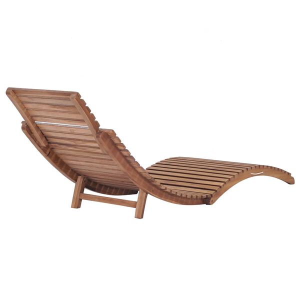 vidaXL Folding Sun Loungers 2 pcs Solid Teak Wood