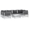 vidaXL 7 Piece Garden Lounge Set with Cushions White Steel