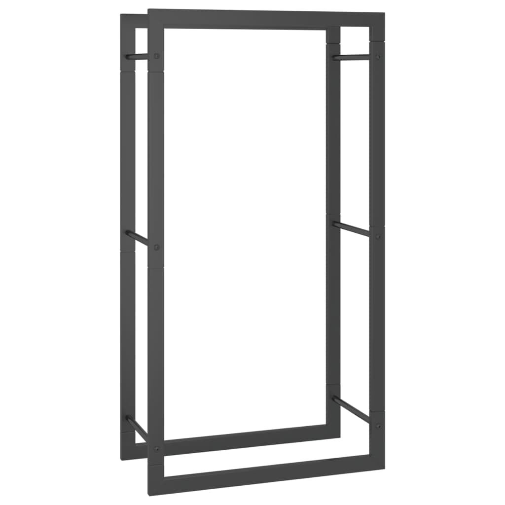 vidaXL Firewood Rack Matt Black 50x28x94 cm Steel