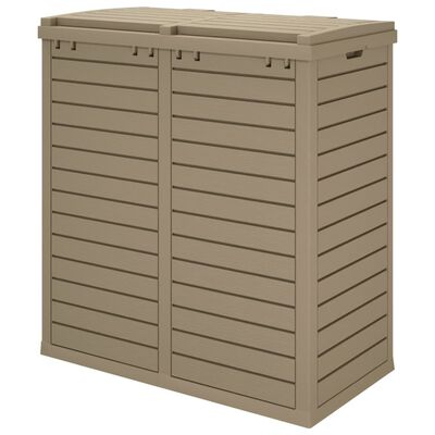 vidaXL Outdoor Garbage Bin Light Brown 78x41x86 cm Polypropylene, light brown vidaXL Outdoor Garbage Bin Light Brown 78x41x86 cm Polypropylene