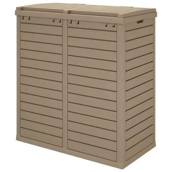 vidaXL Outdoor Garbage Bin Light Brown 78x41x86 cm Polypropylene