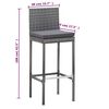 vidaXL 5 Piece Outdoor Bar Set Poly Rattan and Acacia Wood Grey
