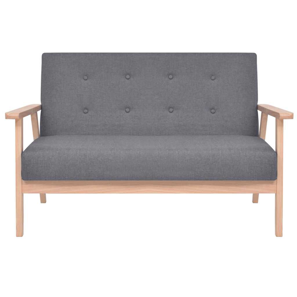 vidaXL 2-Seater Sofa Fabric Dark Grey