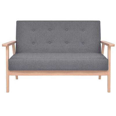 vidaXL 2-Seater Sofa Fabric Dark Grey, dark grey vidaXL 2-Seater Sofa Fabric Dark Grey