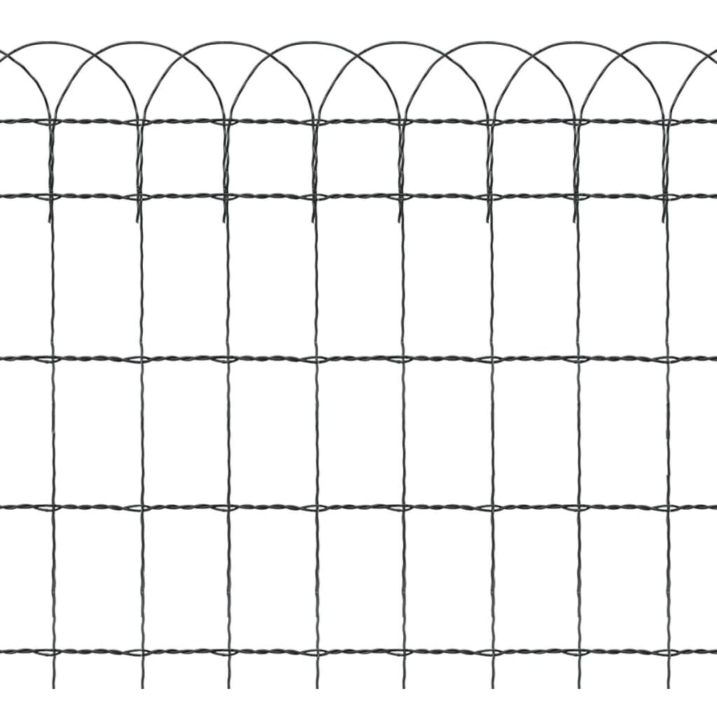 vidaXL Garden Border Fence Powder-coated Iron 25x0.65 m