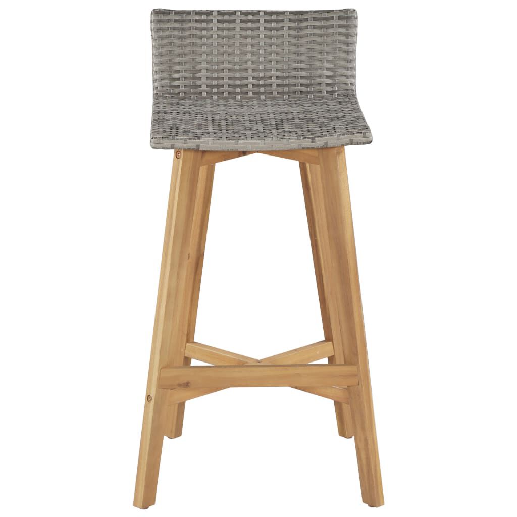 vidaXL Bar Chairs 2 pcs Solid Acacia Wood