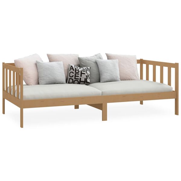 vidaXL Day Bed without Mattress Honey Brown Solid Wood Pine 90x200cm