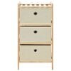 vidaXL Storage Racks with 3 Fabric Baskets 2 pcs Beige Cedar Wood