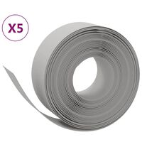 vidaXL Garden Edgings 5 pcs Grey 10 m 20 cm Polyethylene