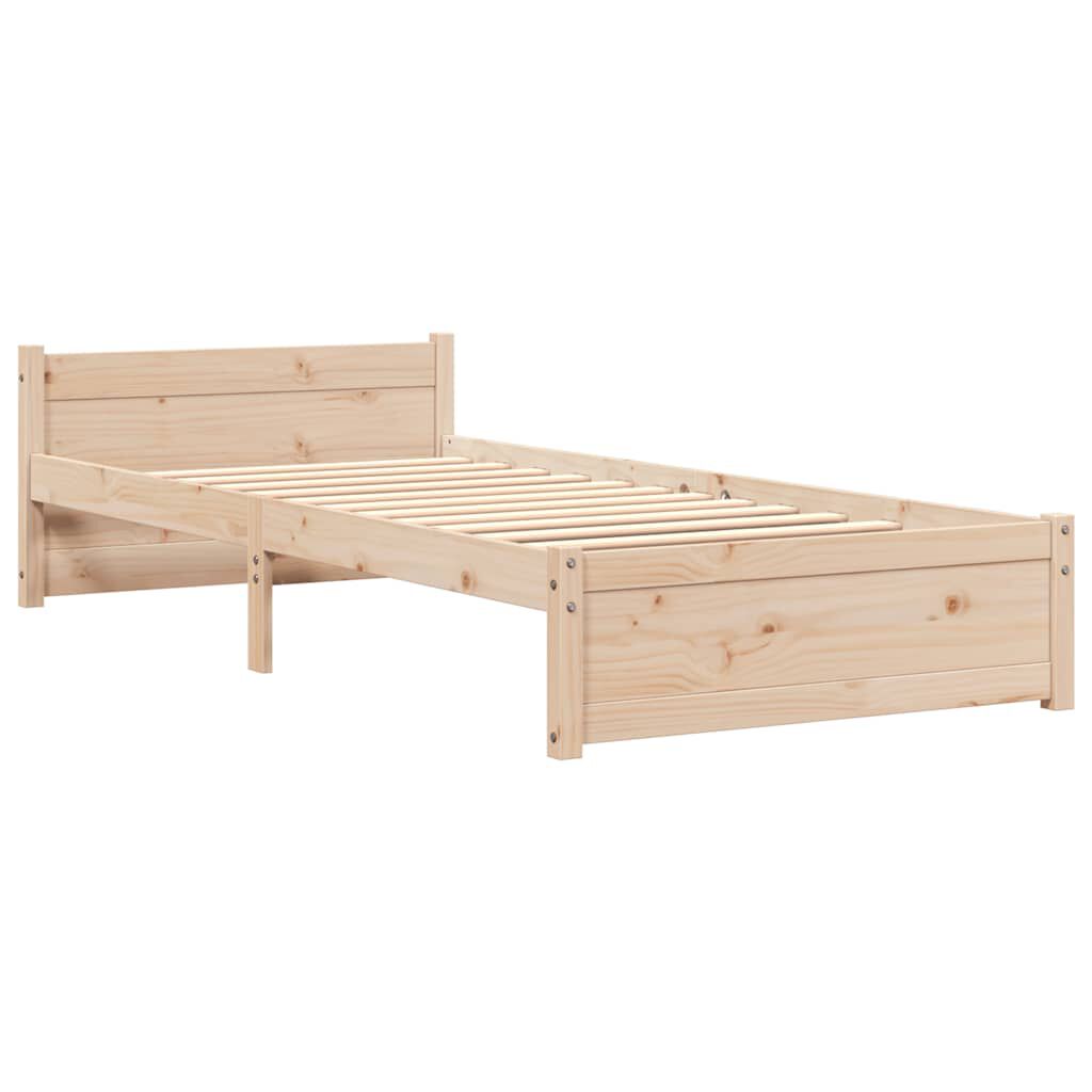 vidaXL Bed Frame without Mattress Solid Wood 75x190 cm Small Single Small Single