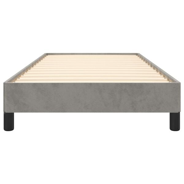 vidaXL Bed Frame without Mattress Light Grey 92x187 cm Single Velvet