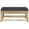 vidaXL Garden Footrest with Dark Grey Cushion Bamboo
