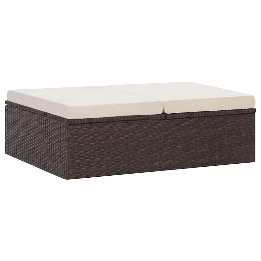 vidaXL 2 Piece Garden Lounge Set with Cushions Poly Rattan Brown