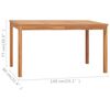 vidaXL 5 Piece Garden Dining Set 140x80 cm Solid Teak Wood