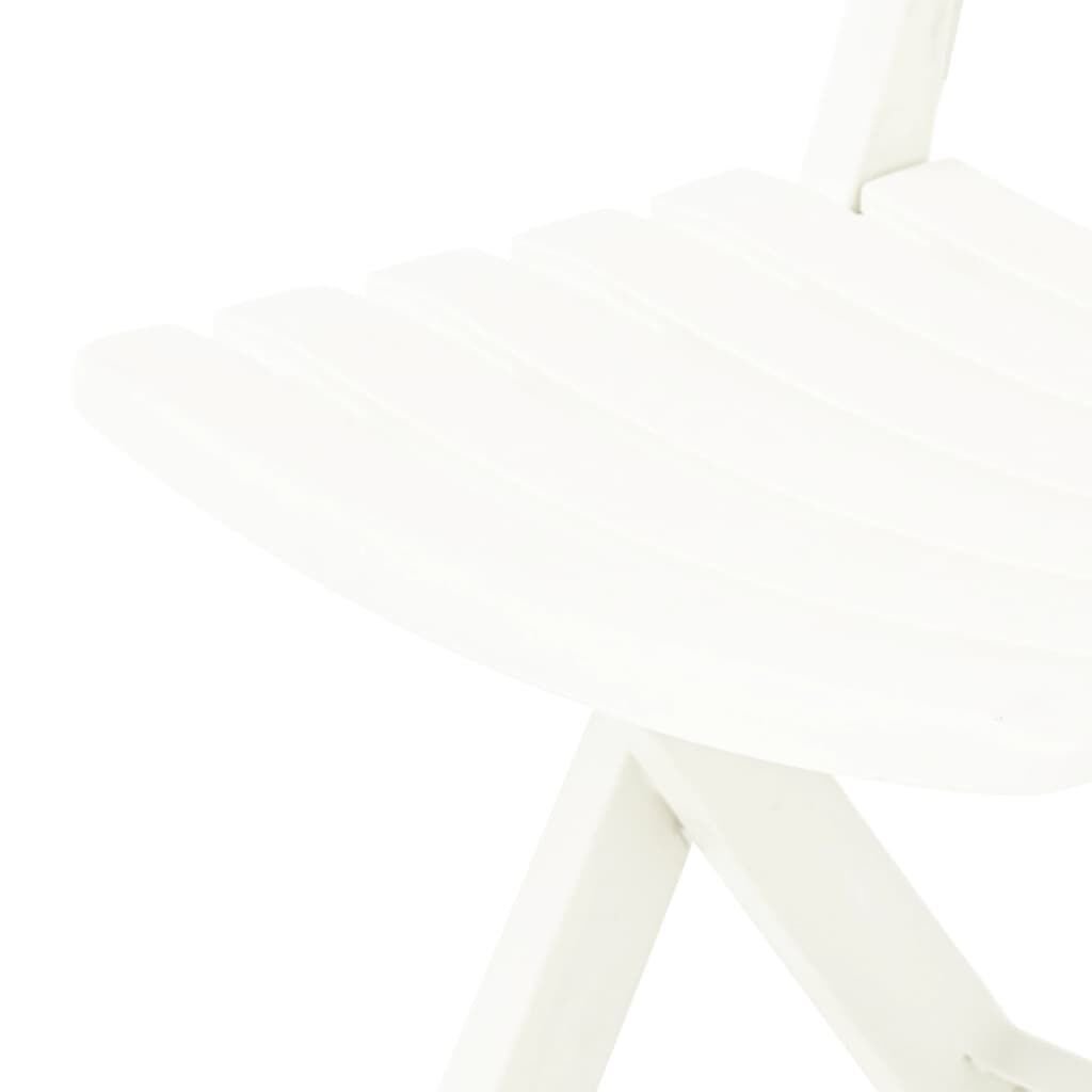 vidaXL Folding Garden Chairs 2 pcs Plastic White