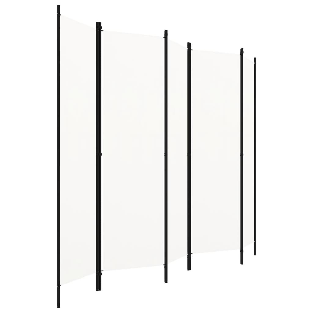 vidaXL 5-Panel Room Divider White 250x180 cm