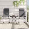 vidaXL Folding Camping Chairs 2 pcs Grey Aluminium