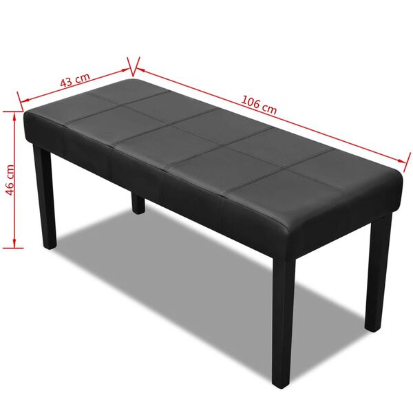 vidaXL Black High Quality Artificial Leather Bench