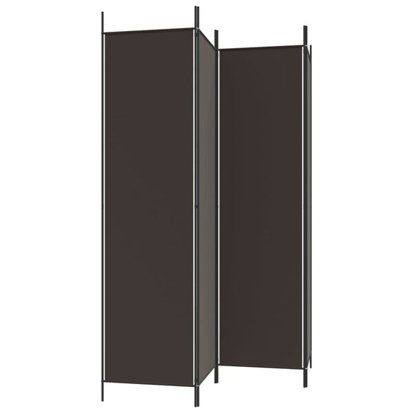 vidaXL 4-Panel Room Divider Brown 200x200 cm Fabric