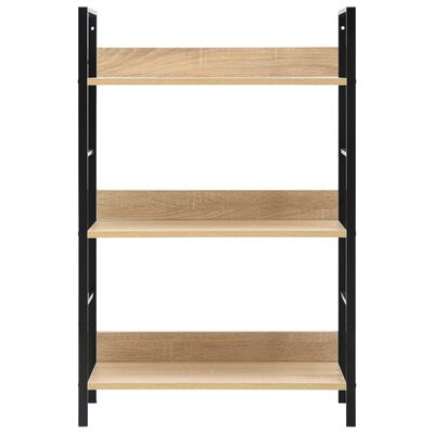 vidaXL 3-Layer Book Shelf Oak 60x27.6x90.5 cm Engineered Wood, oak and black vidaXL 3-Layer Book Shelf Oak 60x27.6x90.5 cm Engineered Wood