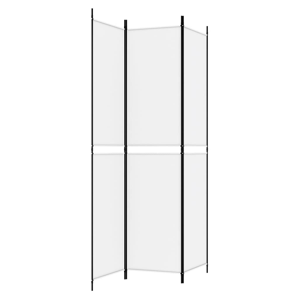 vidaXL 3-Panel Room Divider White 150x220 cm Fabric