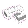 vidaXL 10 Piece Garden Lounge Set with Cushions Poly Rattan Dark Grey