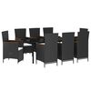 vidaXL 9 Piece Garden Dining Set with Cushions Black