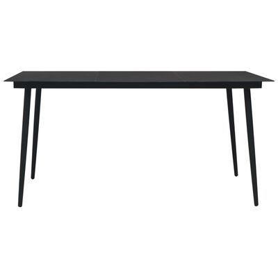 vidaXL Garden Dining Table Black 150x80x74 cm Steel and Glass,  vidaXL Garden Dining Table Black 150x80x74 cm Steel and Glass