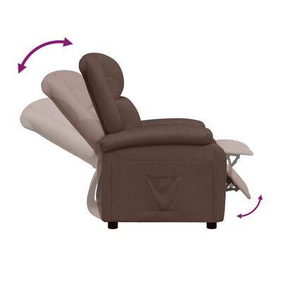vidaXL Recliner Chair Brown Faux Leather