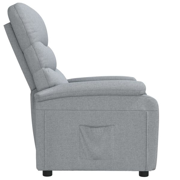 vidaXL Recliner Chair Light Grey Fabric