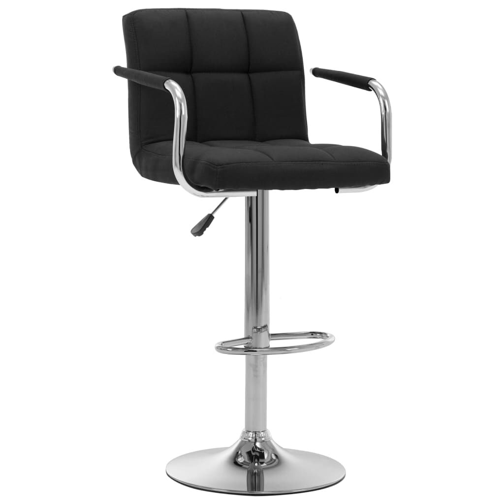 vidaXL Bar Stools 2 pcs Black Fabric