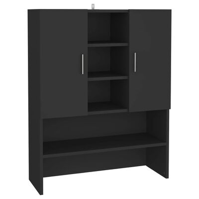 vidaXL Washing Machine Cabinet Black 70.5x25.5x90 cm, black vidaXL Washing Machine Cabinet Black 70.5x25.5x90 cm