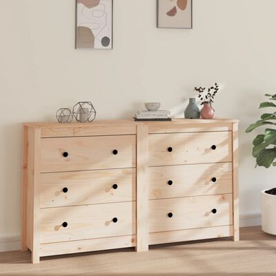 vidaXL Sideboard 140x35x80 cm Solid Wood Pine, natural vidaXL Sideboard 140x35x80 cm Solid Wood Pine