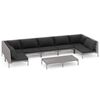 vidaXL 8 Piece Garden Lounge Set with Cushions Poly Rattan Dark Grey