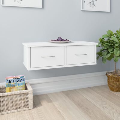 vidaXL Wall-mounted Drawer Shelf White 60x26x18.5 cm Engineered Wood, white vidaXL Wall-mounted Drawer Shelf White 60x26x18.5 cm Engineered Wood