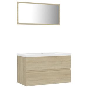 vidaXL Bathroom Furniture Set Sonoma Oak Engineered Wood