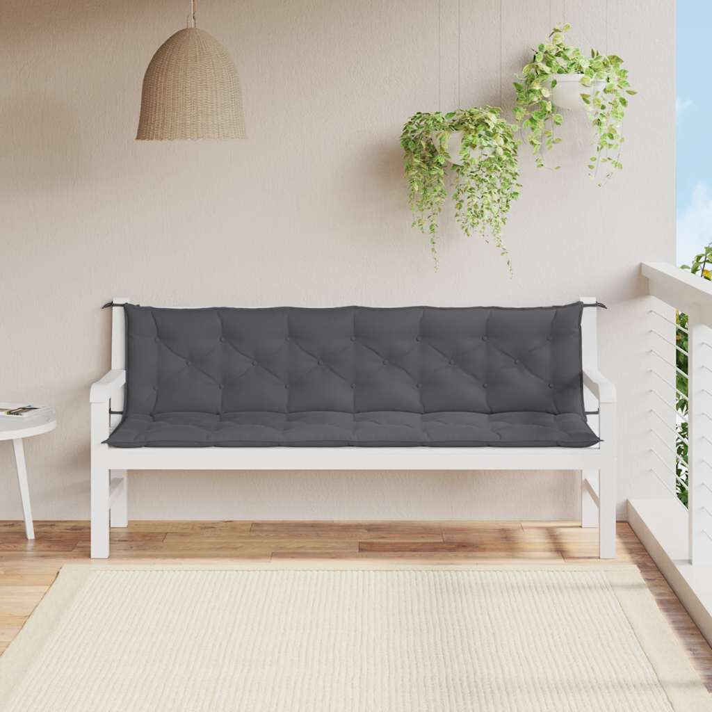 vidaXL Garden Bench Cushion Anthracite 200x(50+50)x7cm Oxford Fabric, anthracite vidaXL Garden Bench Cushion Anthracite 200x(50+50)x7cm Oxford Fabric