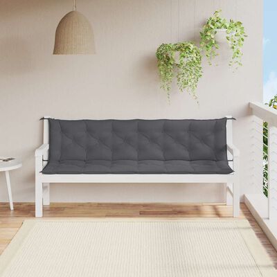 vidaXL Garden Bench Cushion Anthracite 200x(50+50)x7cm Oxford Fabric, anthracite vidaXL Garden Bench Cushion Anthracite 200x(50+50)x7cm Oxford Fabric